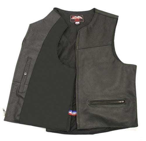 Men's Zipper Racer Leather Vest