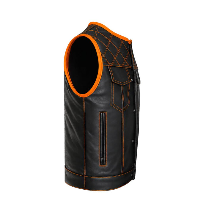 All Leather Double Diamond  Club Vest