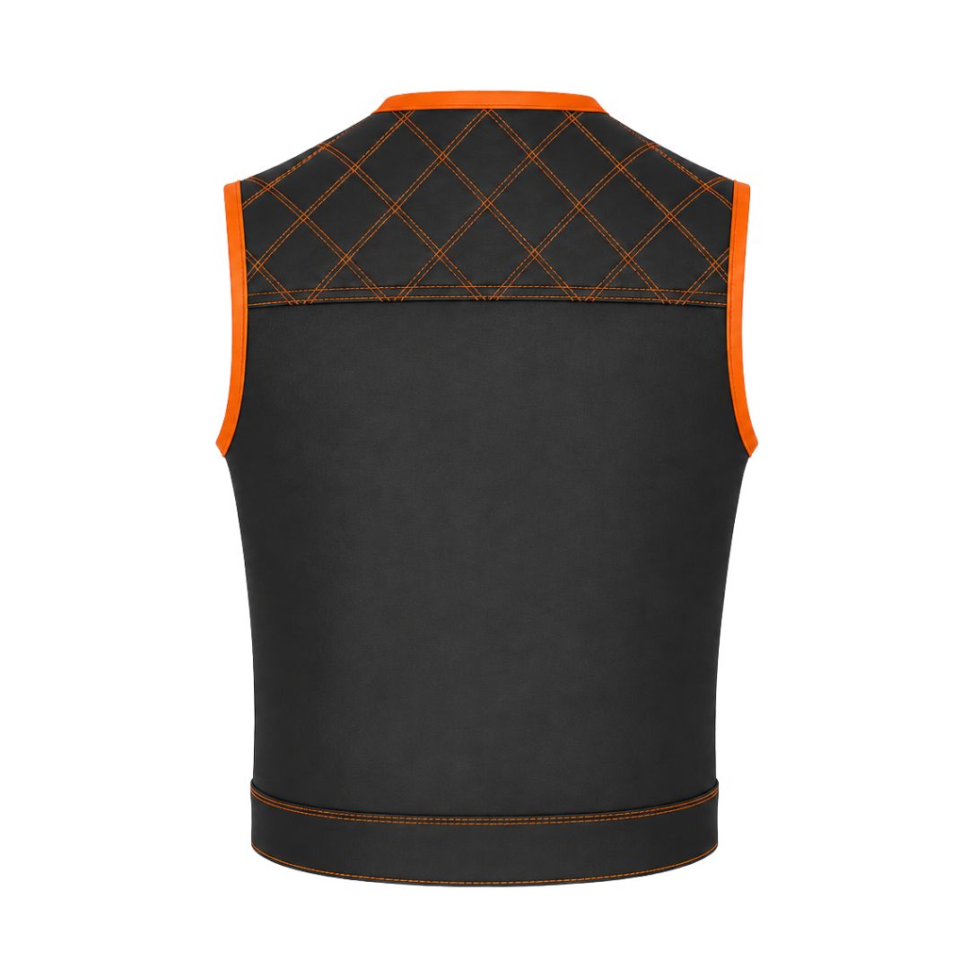 All Leather Double Diamond  Club Vest