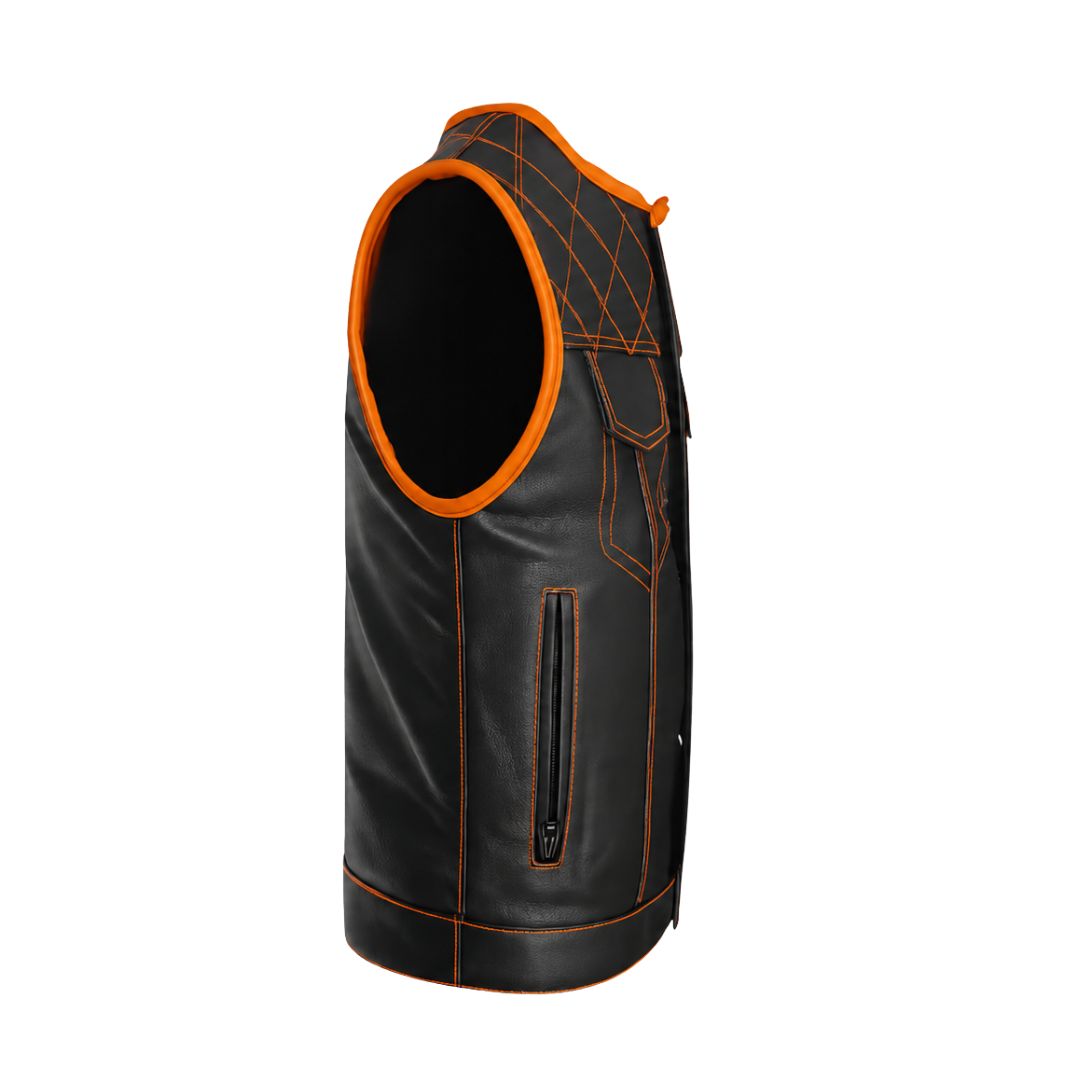 All Leather Double Diamond  Club Vest