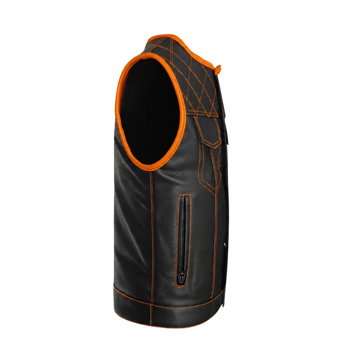 All Leather Double Diamond  Club Vest