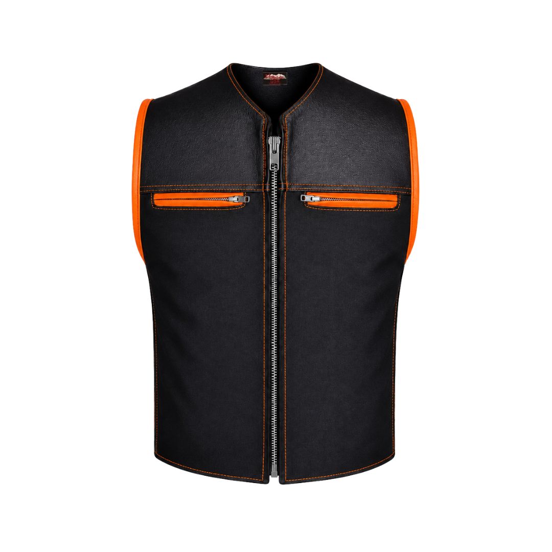 Hillside Bandit Leather/Cordura Biker vest