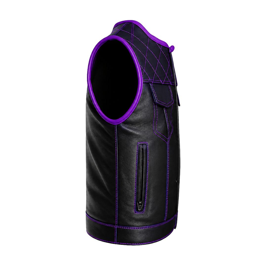 All Leather Double Diamond  Club Vest