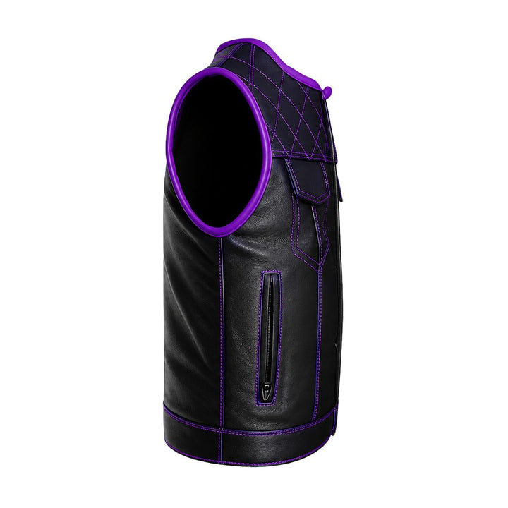 All Leather Double Diamond  Club Vest