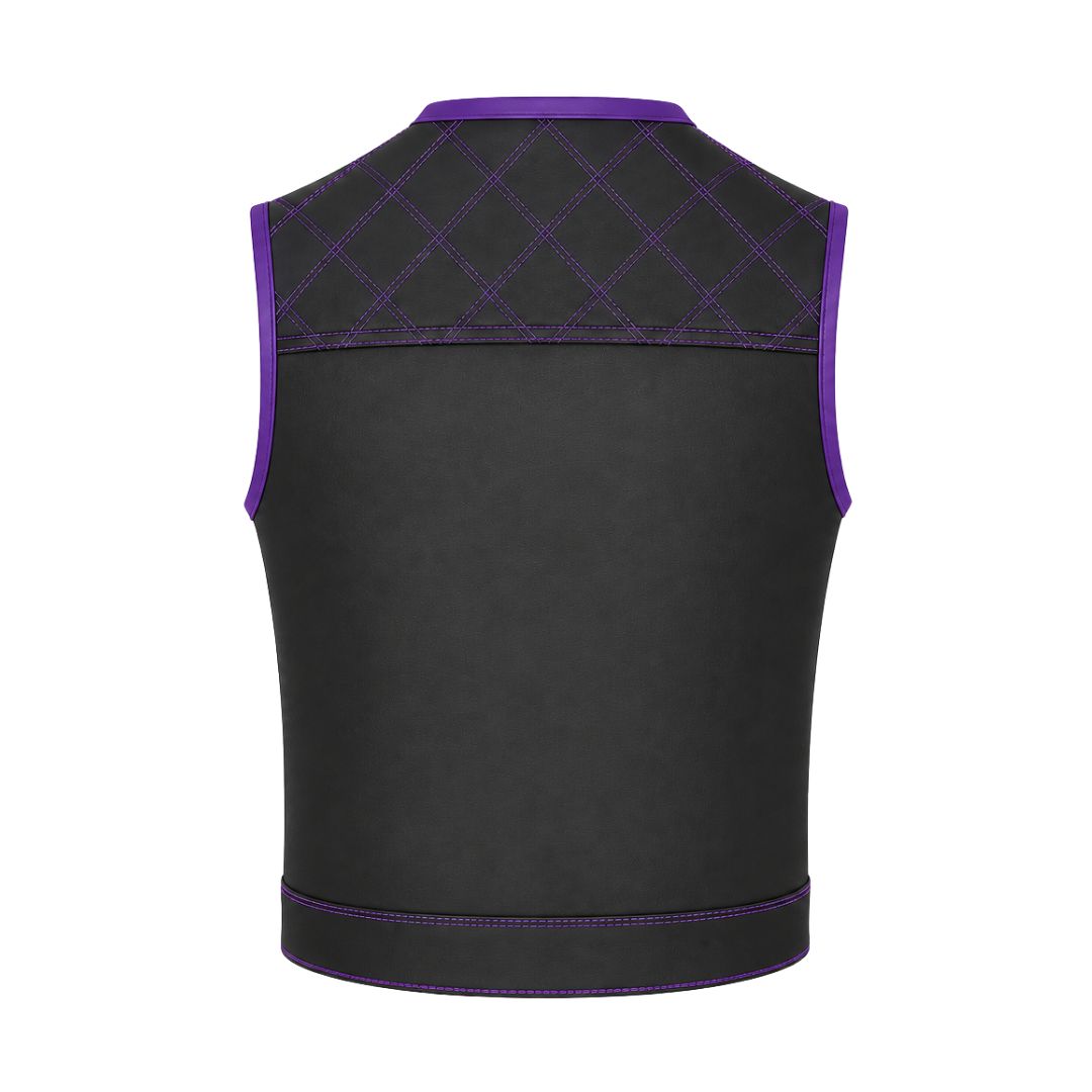 All Leather Double Diamond  Club Vest