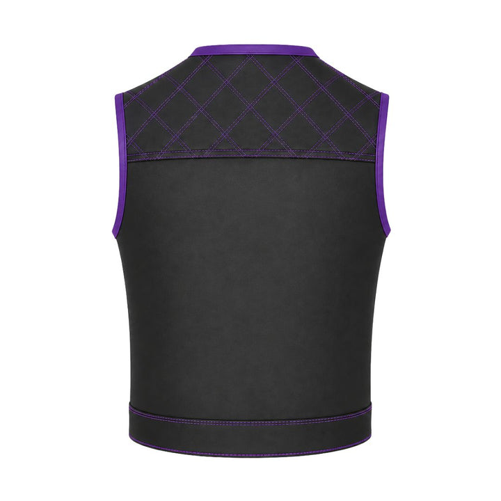 All Leather Double Diamond  Club Vest