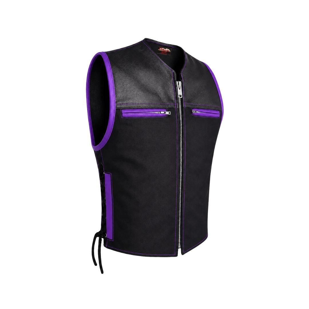 Hillside Bandit Leather/Cordura Biker vest