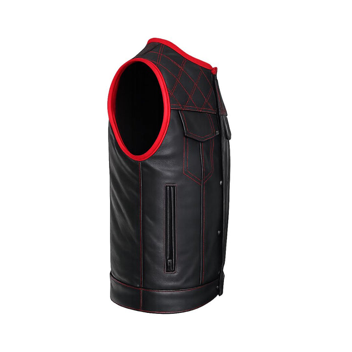 All Leather Double Diamond  Club Vest