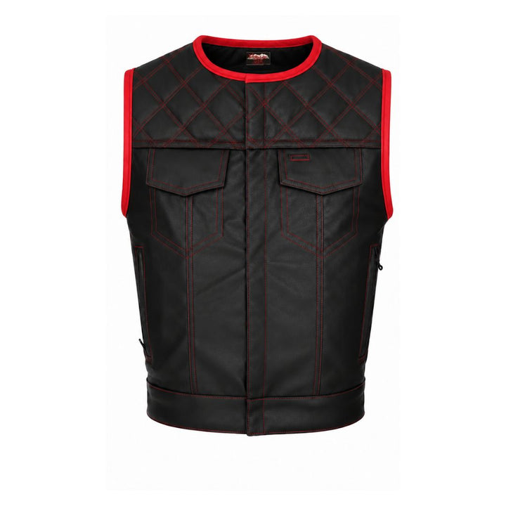 All Leather Double Diamond  Club Vest