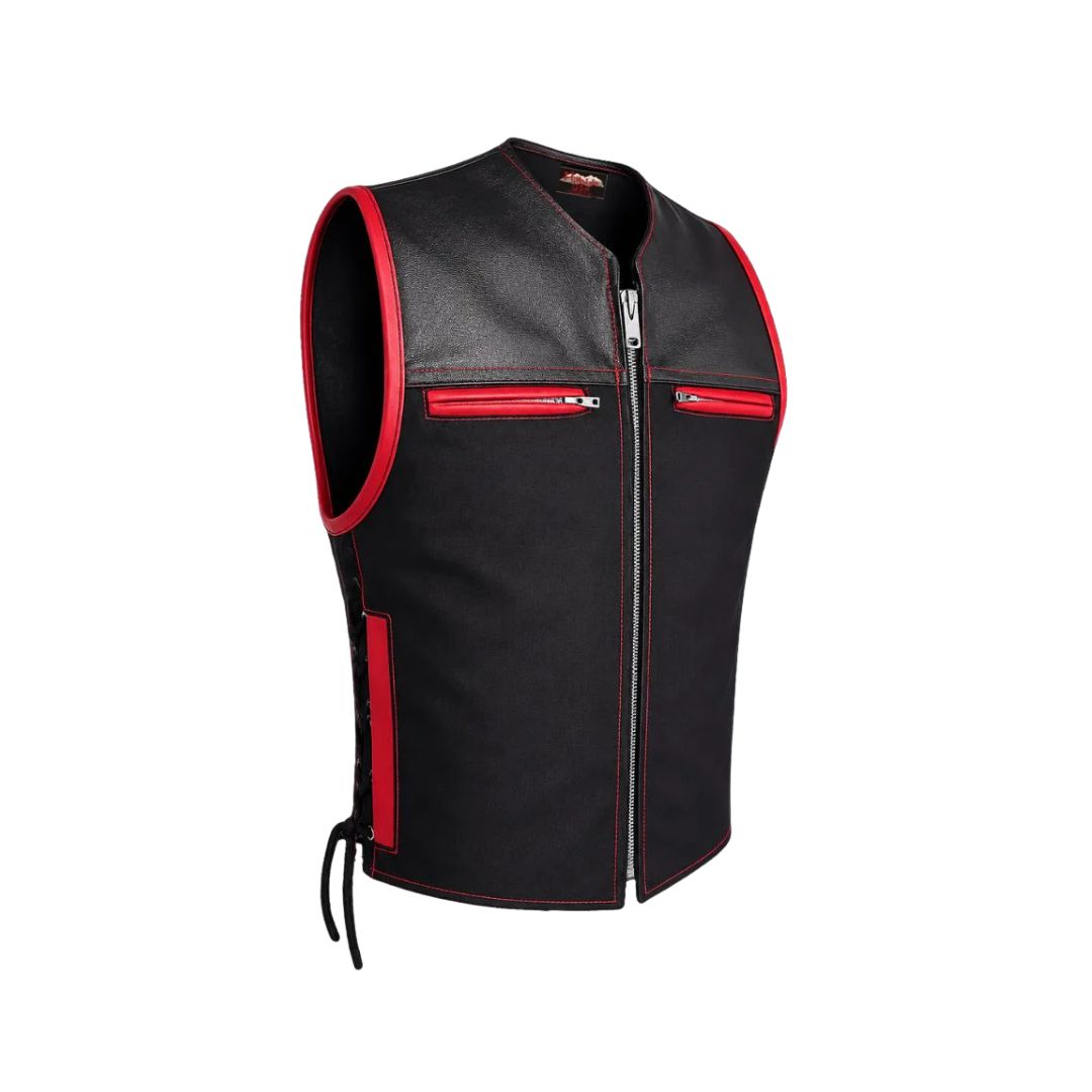 Hillside Bandit Leather/Cordura Biker vest