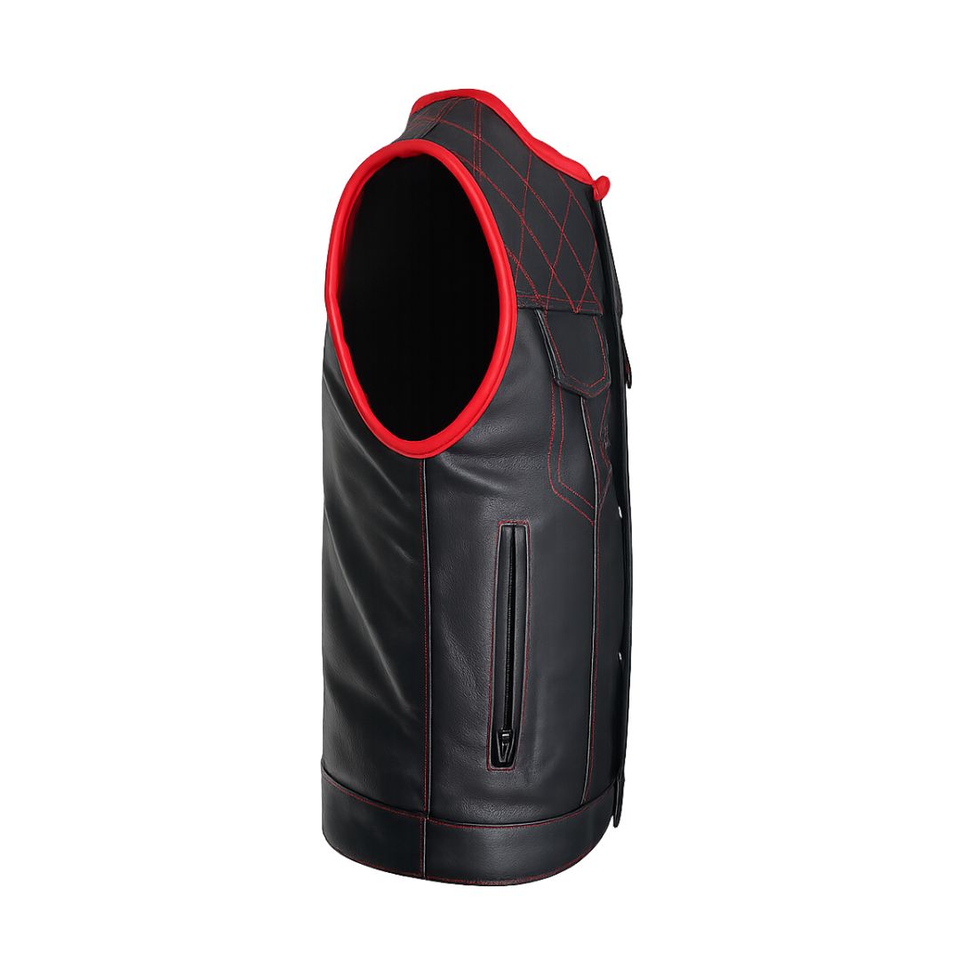All Leather Double Diamond  Club Vest