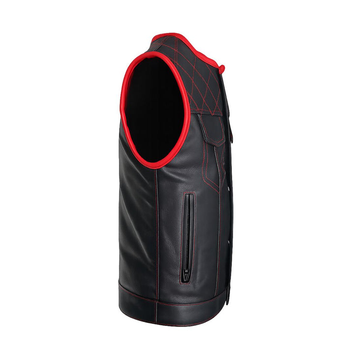 All Leather Double Diamond  Club Vest