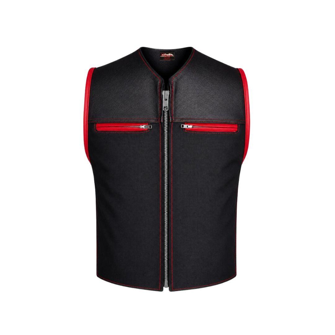 Hillside Bandit Leather/Cordura Biker vest
