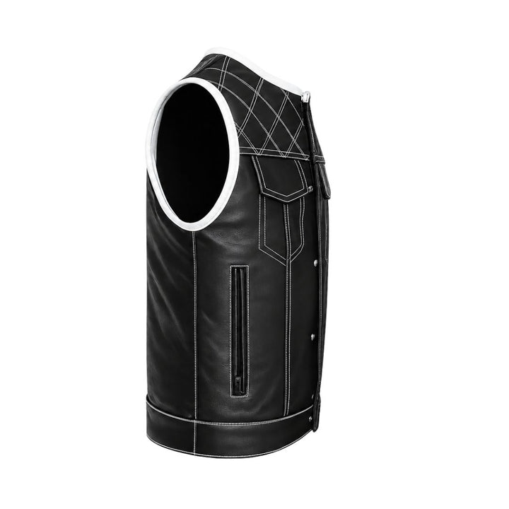 All Leather Double Diamond  Club Vest