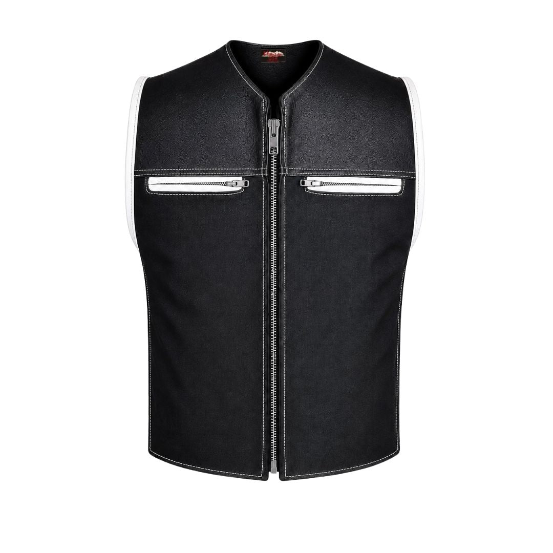 Hillside Bandit Leather/Cordura Biker vest