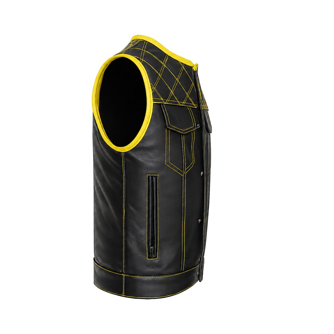 All Leather Double Diamond  Club Vest