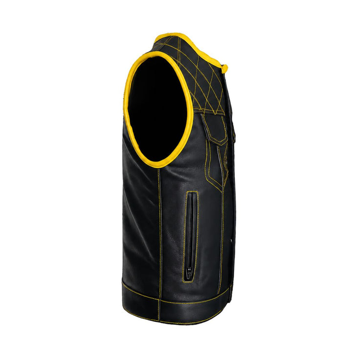All Leather Double Diamond  Club Vest