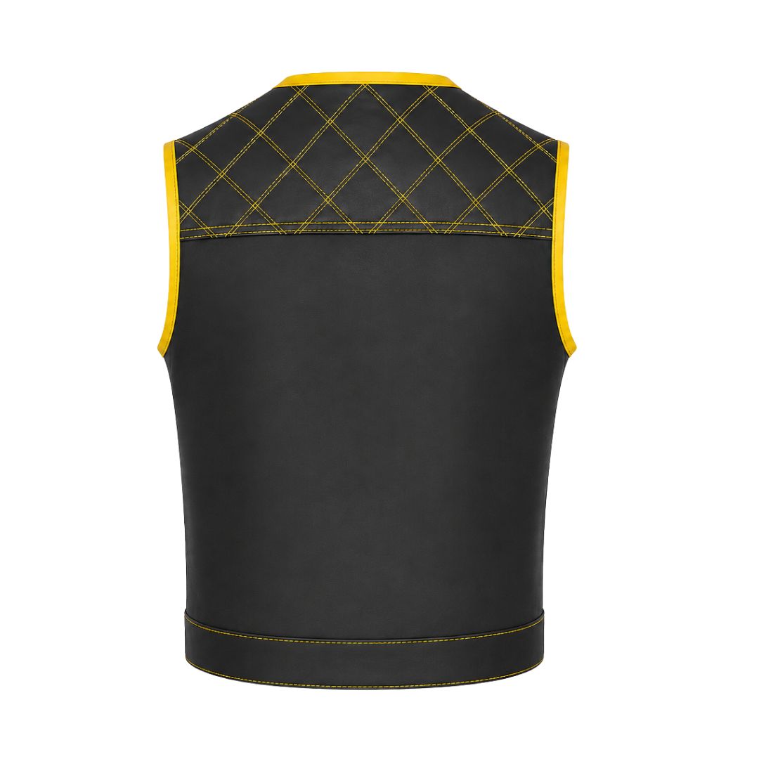 All Leather Double Diamond  Club Vest