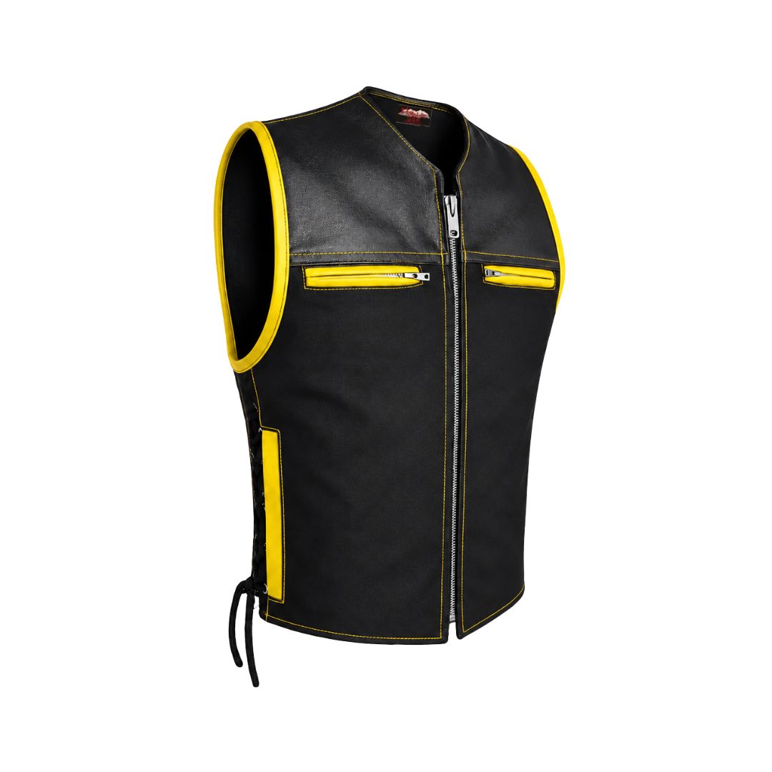 Hillside Bandit Leather/Cordura Biker vest