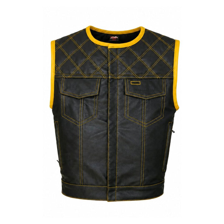 All Leather Double Diamond  Club Vest