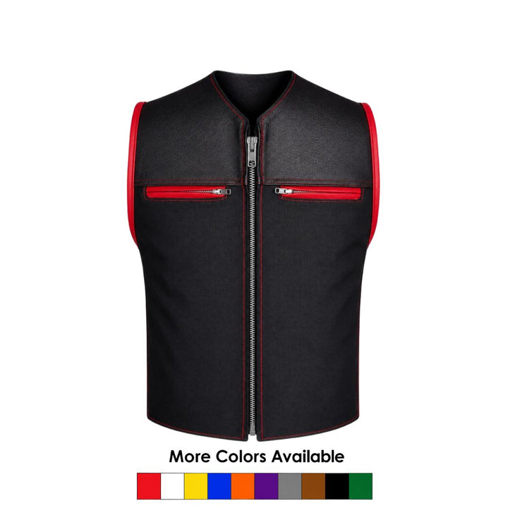 Hillside Bandit Leather/Cordura Biker vest