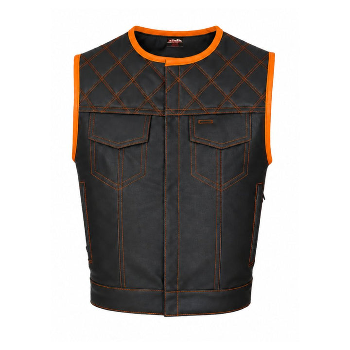 All Leather Double Diamond  Club Vest