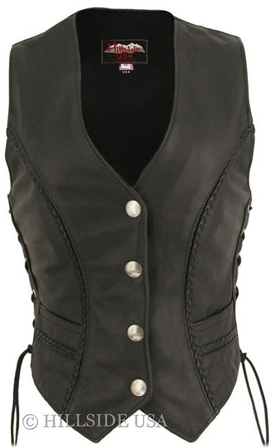 Women's Braided Leather Vest (Custom)