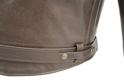 Mens Brown D Pocket Horsehide Motorcycle Jacket