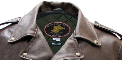 Mens Brown D Pocket Horsehide Motorcycle Jacket