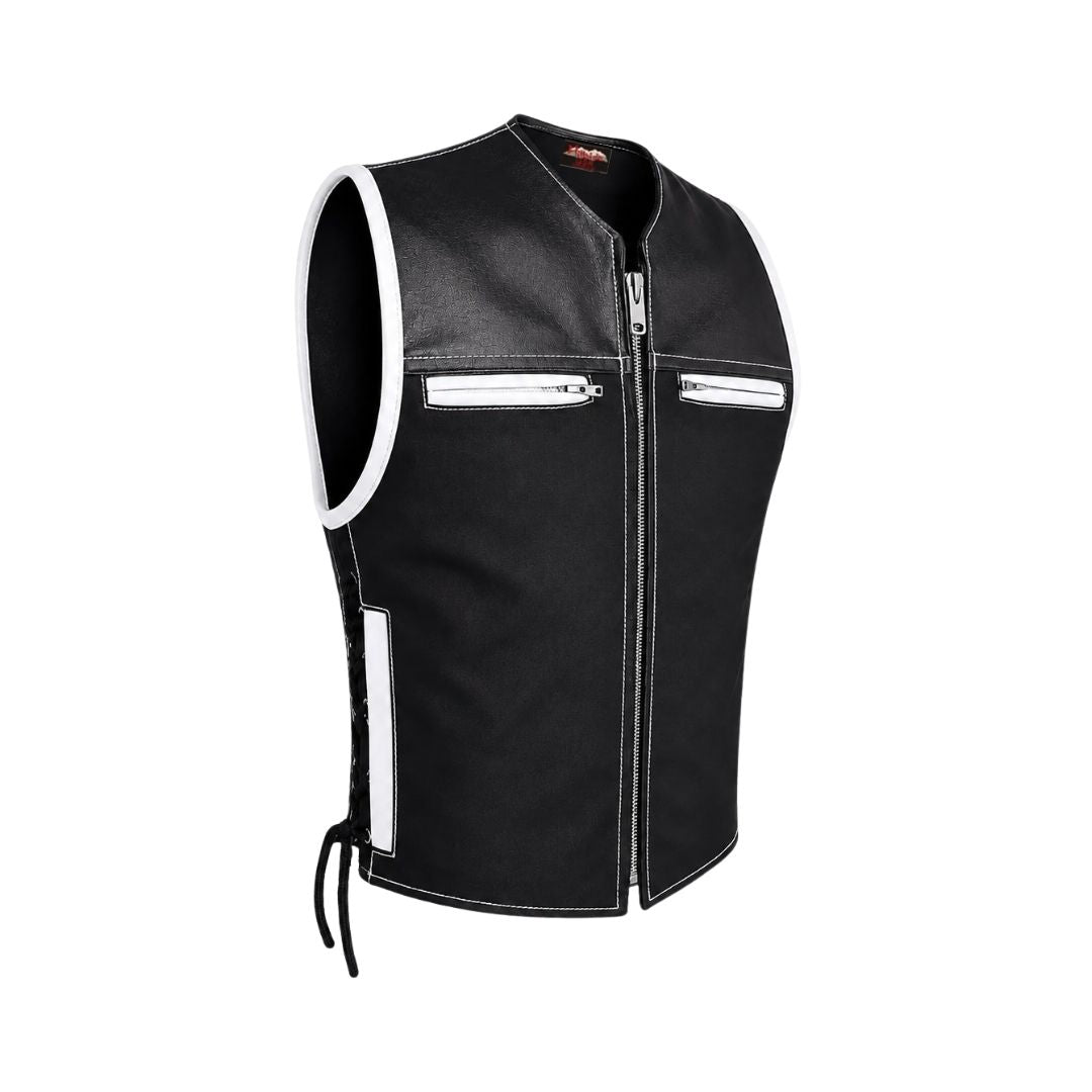 Hillside Bandit Leather/Cordura Biker vest