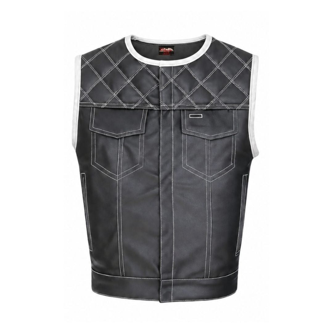 All Leather Double Diamond  Club Vest