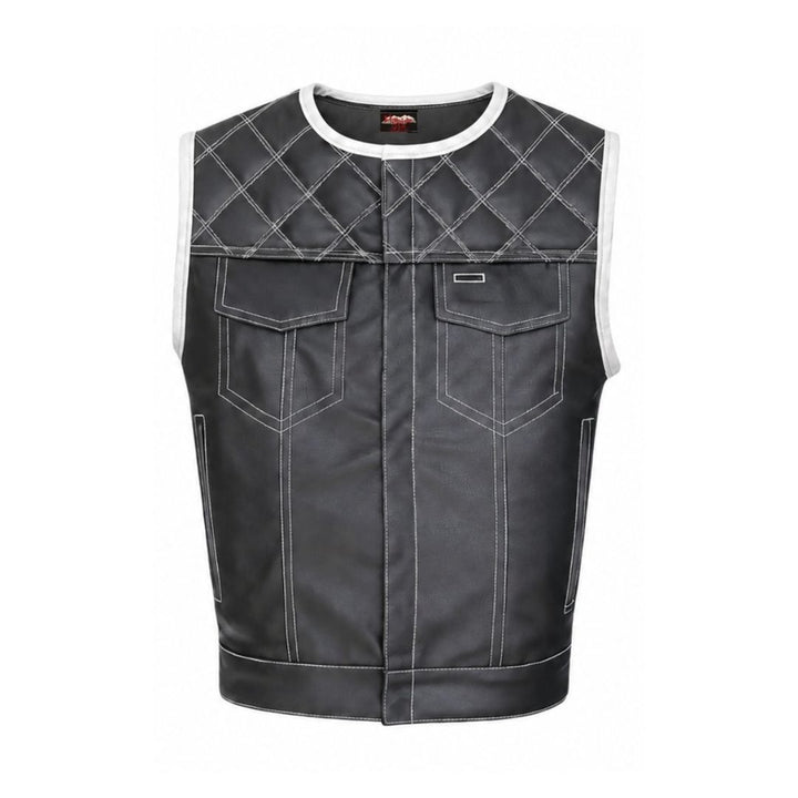 All Leather Double Diamond  Club Vest