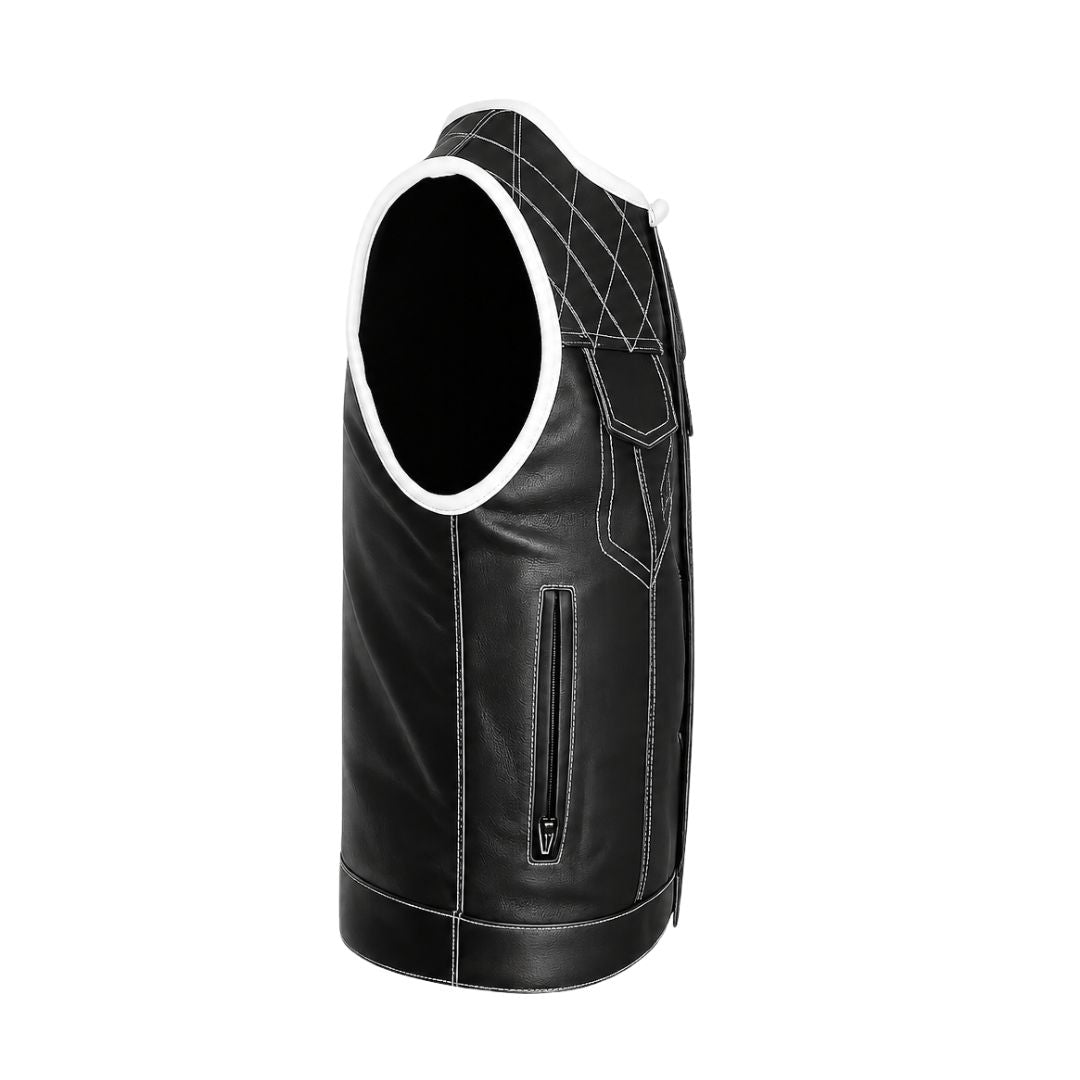 All Leather Double Diamond  Club Vest