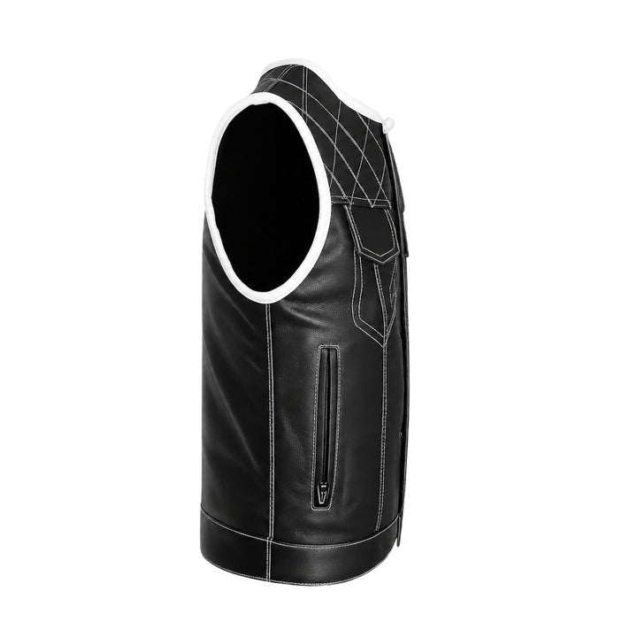 All Leather Double Diamond  Club Vest