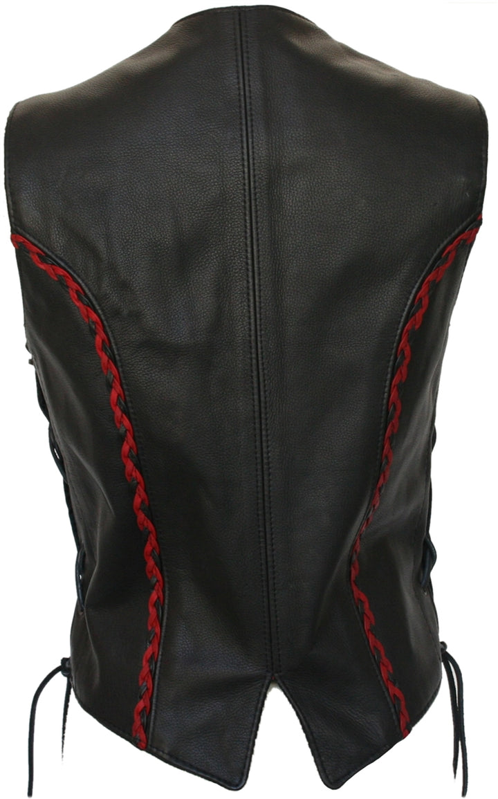 Women's Braided Vest (Black / Red)