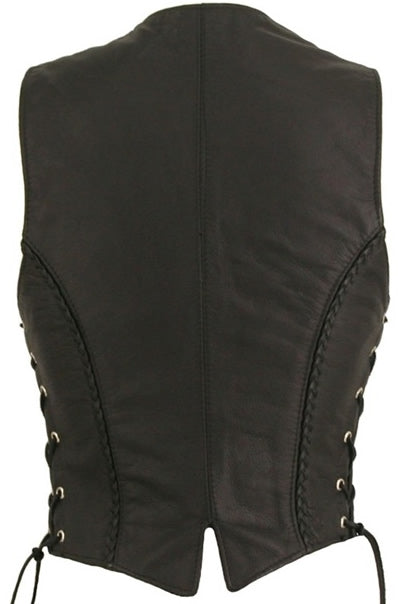 Women's Braided Leather Vest
