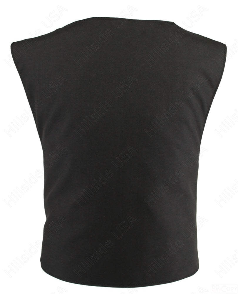 Men's Cordura Zippered Tactical Style Vest/Black (Custom-Made)
