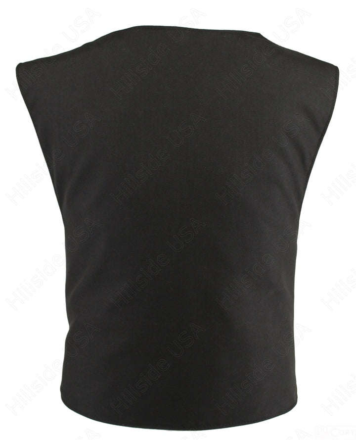 Men's Cordura Zippered Tactical Style Vest/Black (Custom-Made)