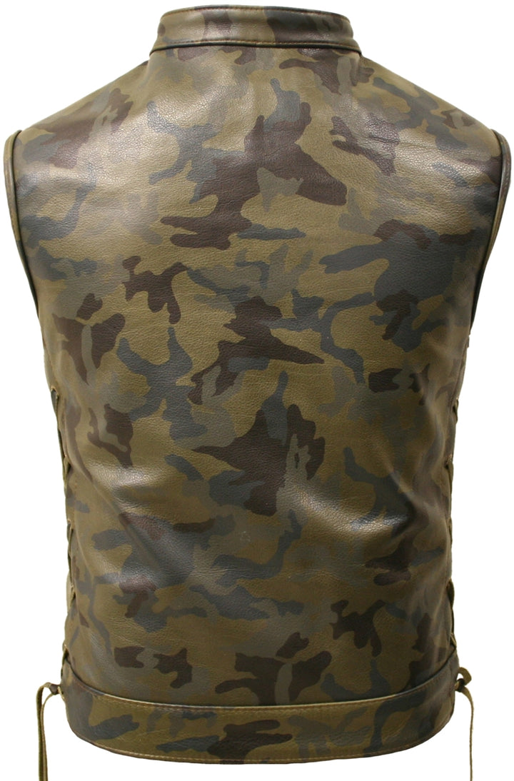 Hillside USA All Leather Camouflage Biker Vest