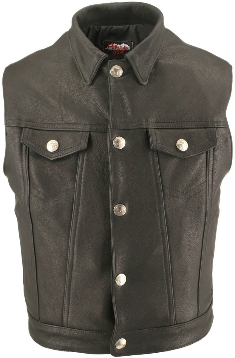 Men's Denim Style Vest With Collar (Custom)