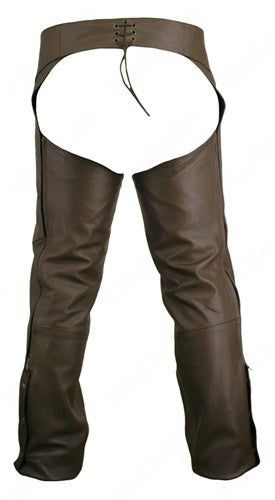Men's Double Stitched Brown Leather Chaps