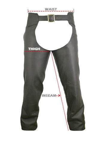 Men's Double Stitched Brown Leather Chaps
