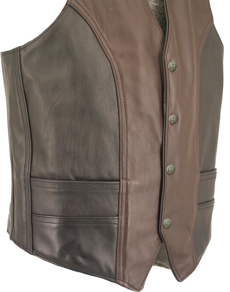Men's Two Tone Horsehide Biker Vest