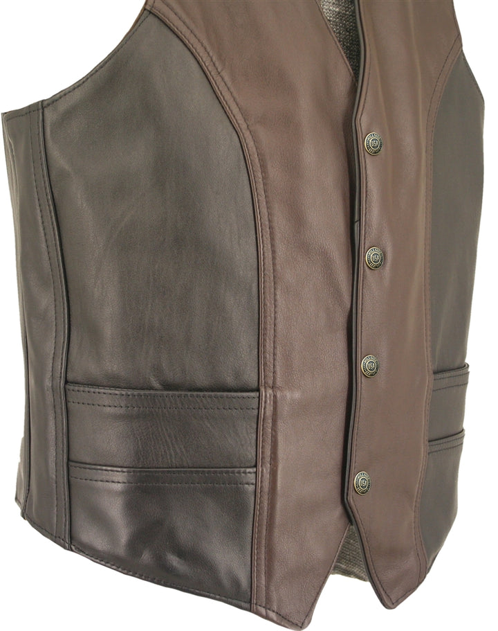 Men's Two Tone Horsehide Biker Vest