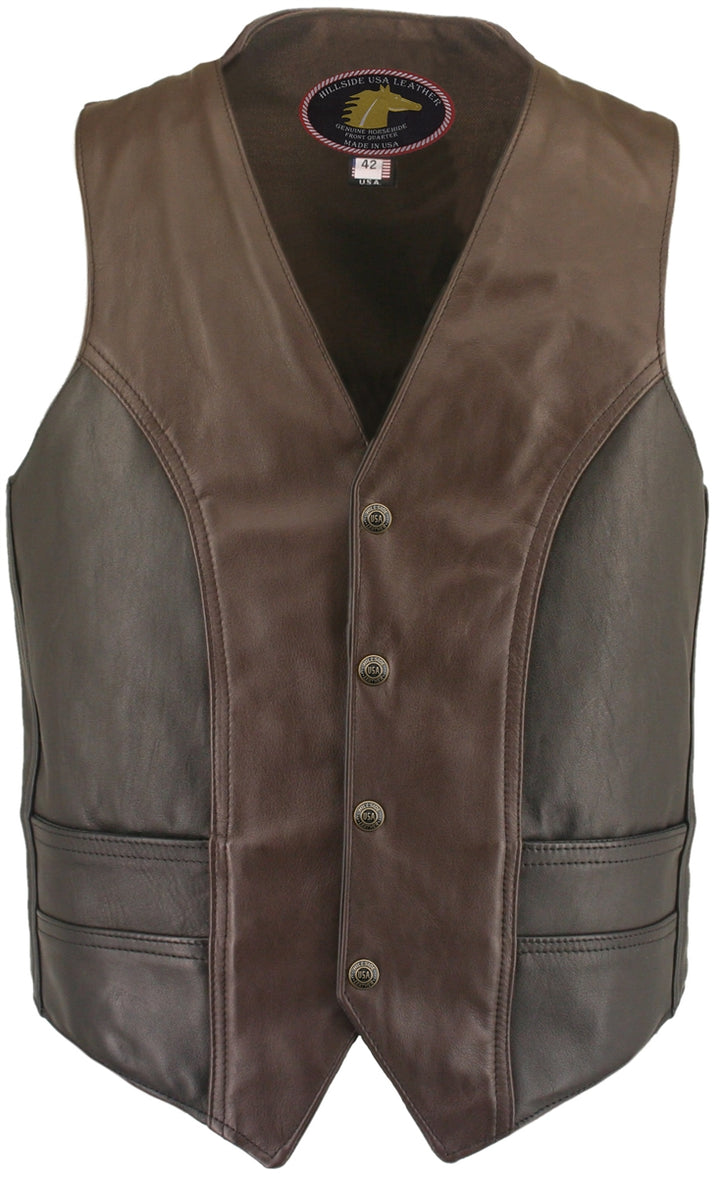 Men's Two Tone Horsehide Biker Vest