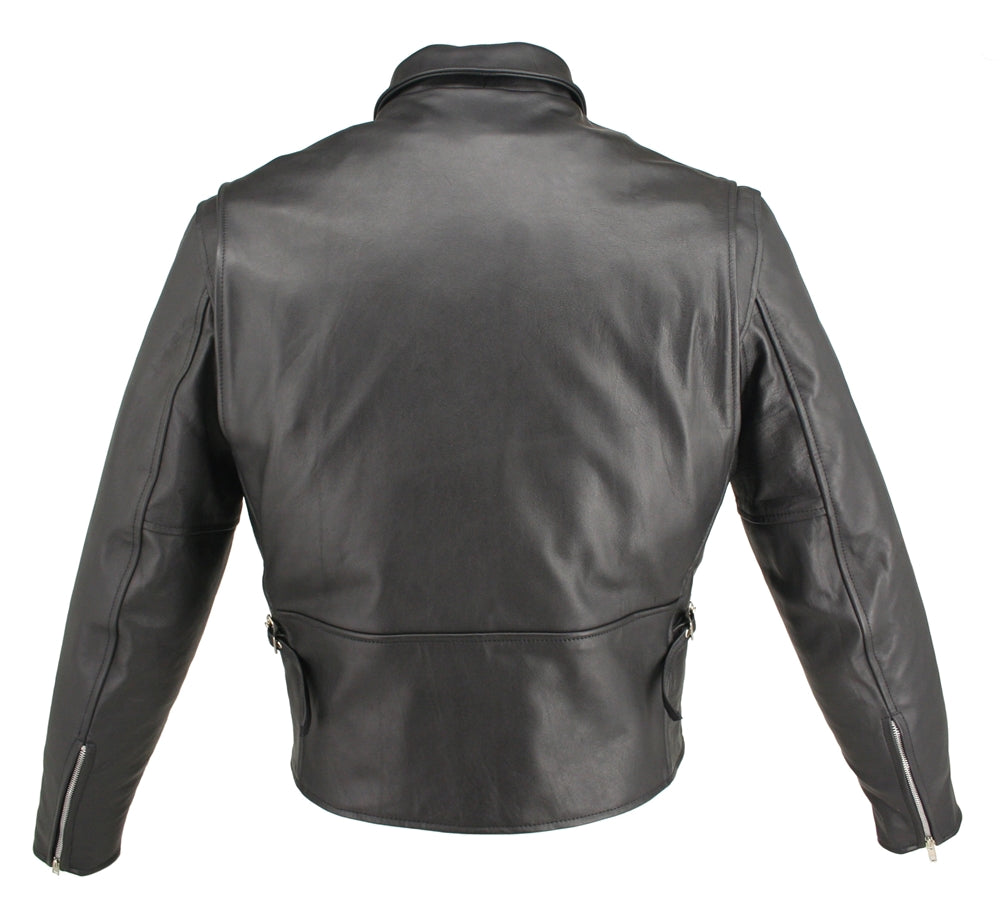 Men's Horsehide Racer Jacket Snap Down Collar
