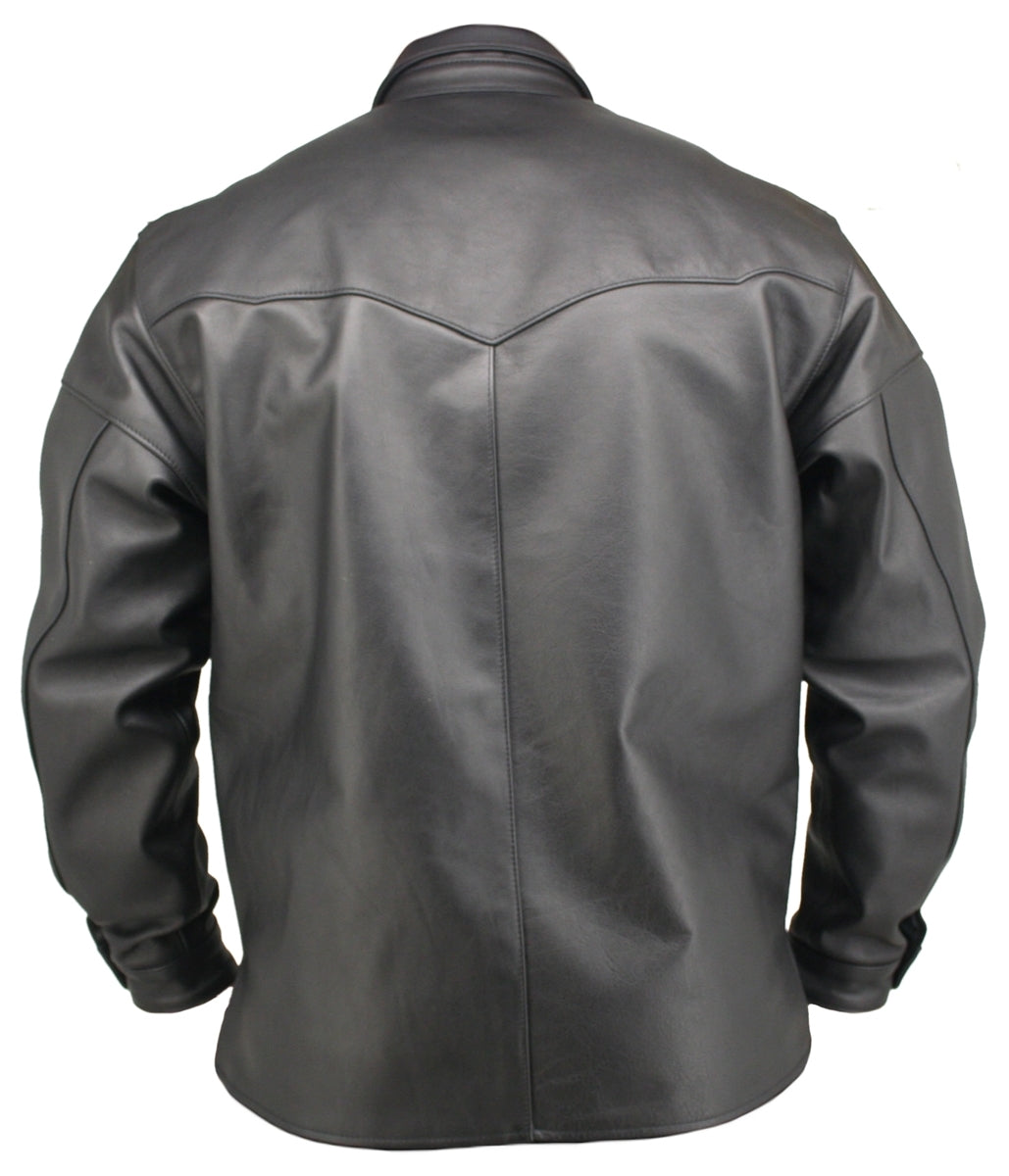 Men's Black Horsehide Leather Shirt