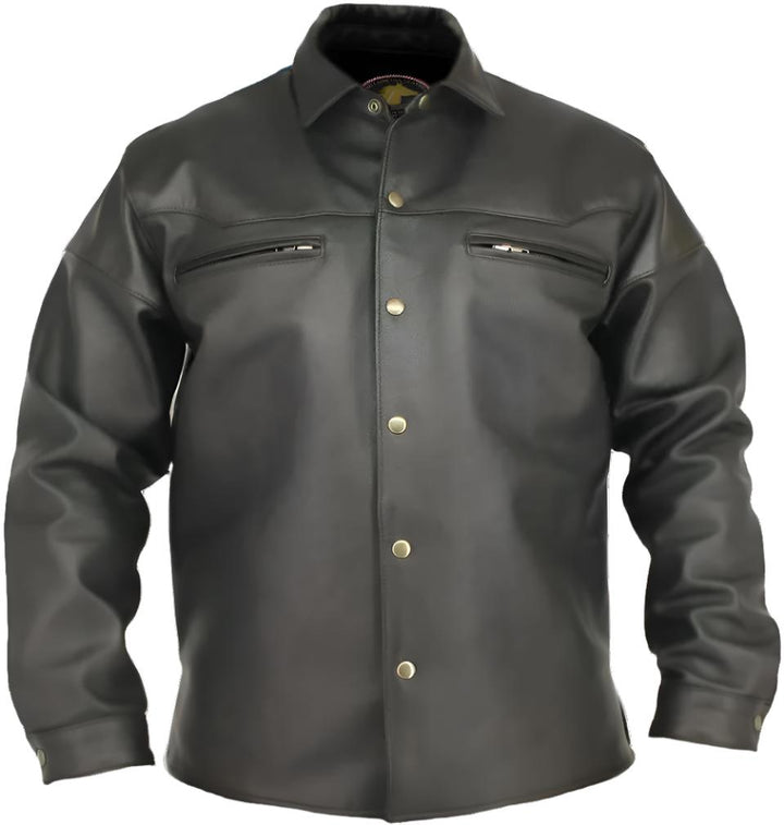 Men's Black Horsehide Leather Shirt
