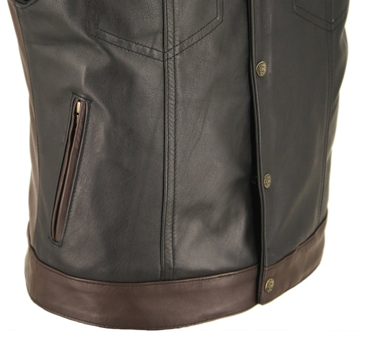 Men's Horsehide Stand up Collar / Two Tone Vest