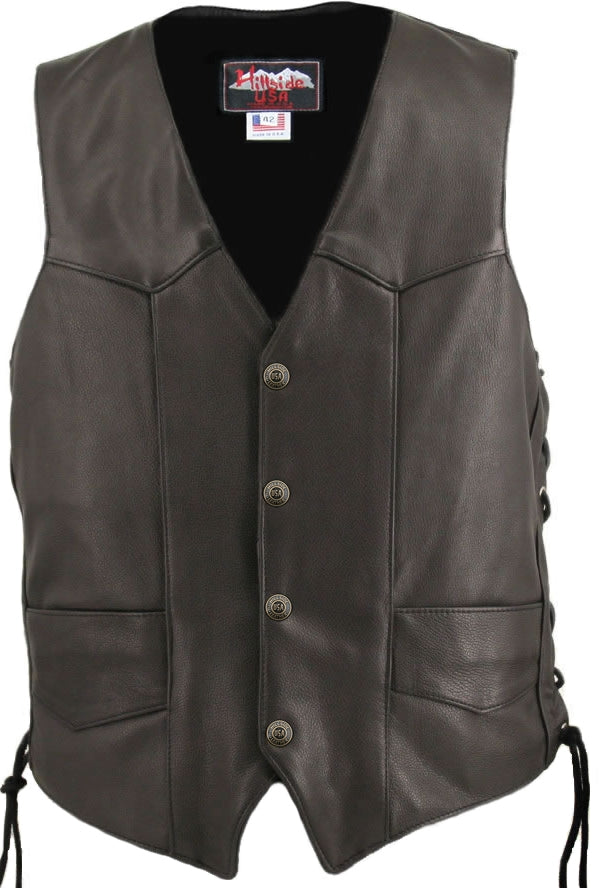 Men's Laced Side Basic Biker Vest (Custom)